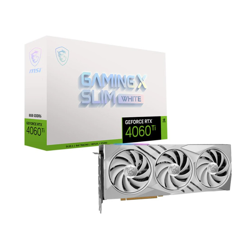 MSI GeForce RTX 4060 Ti 8GB GDDR6X Gaming X Slim Graphics Card - White Edition - كرت شاشة